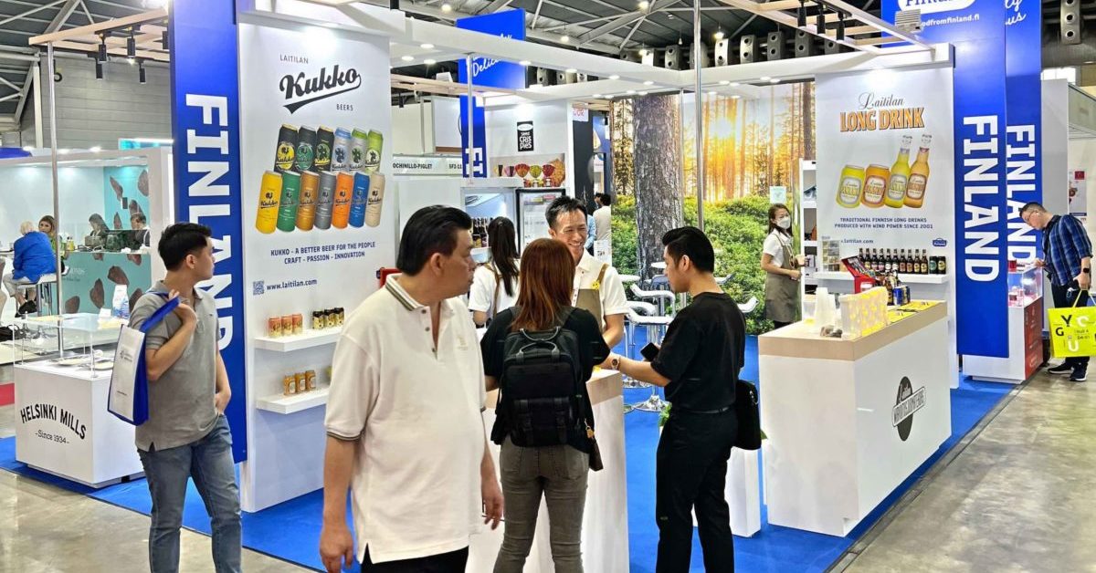 Carbon neutral Finland pavilion at Food and Hotel Asia built by Messeforum Oy.